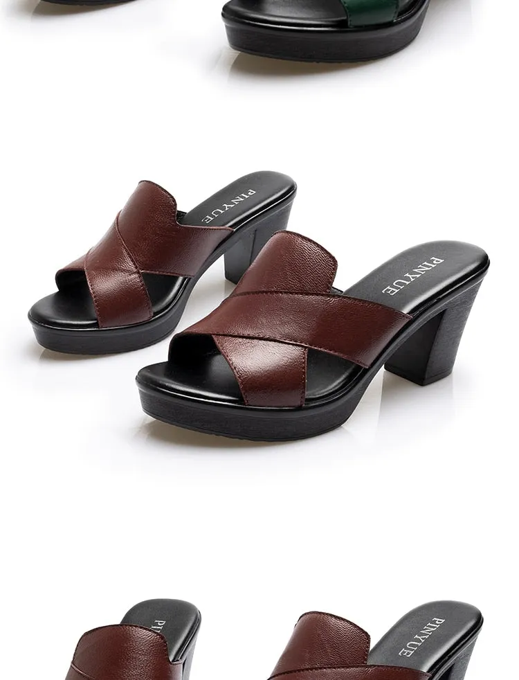 Sandals Women Chunky Heel