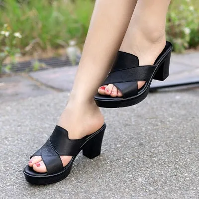 Sandals Women Chunky Heel