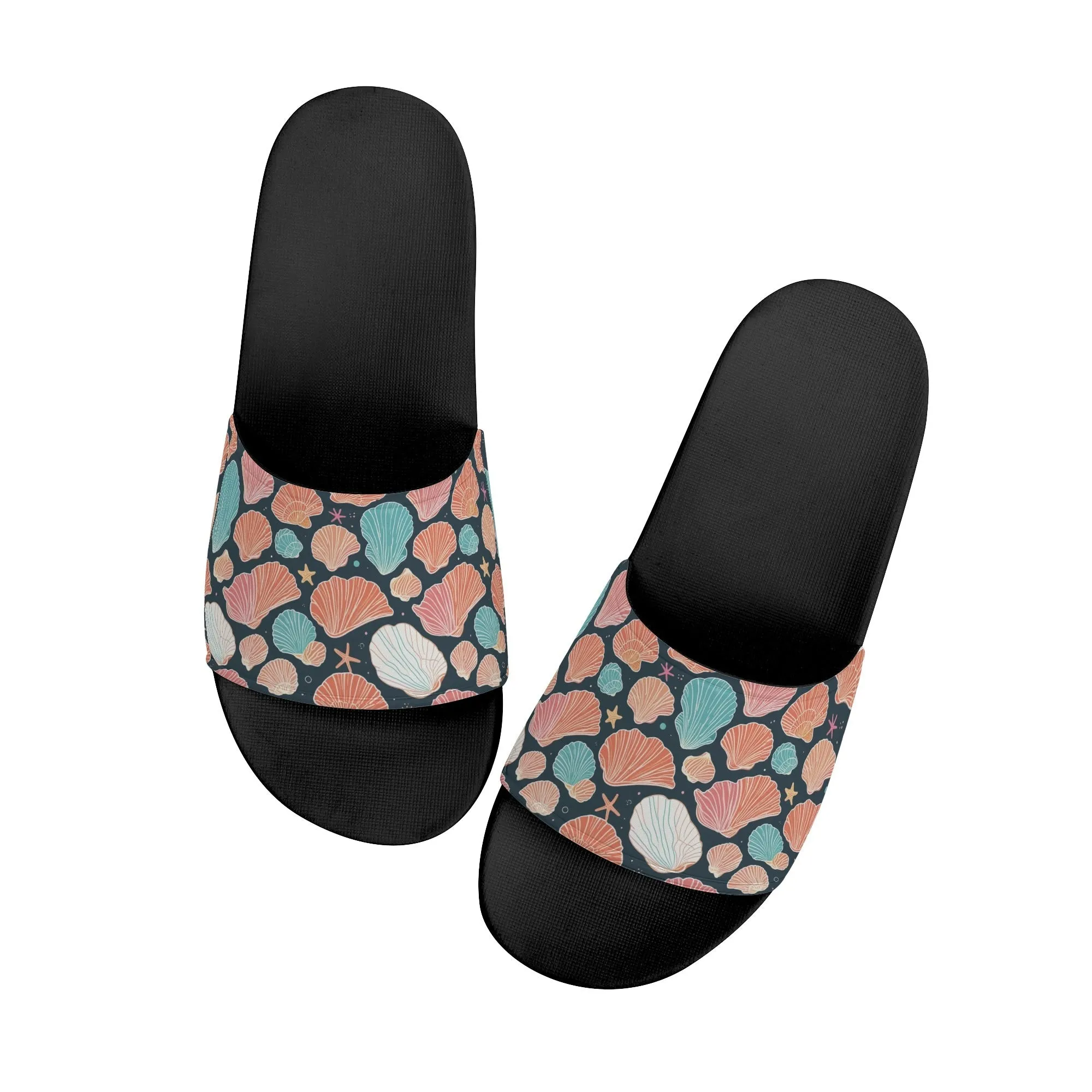 Seashells and Stars Womens Slide Sandals