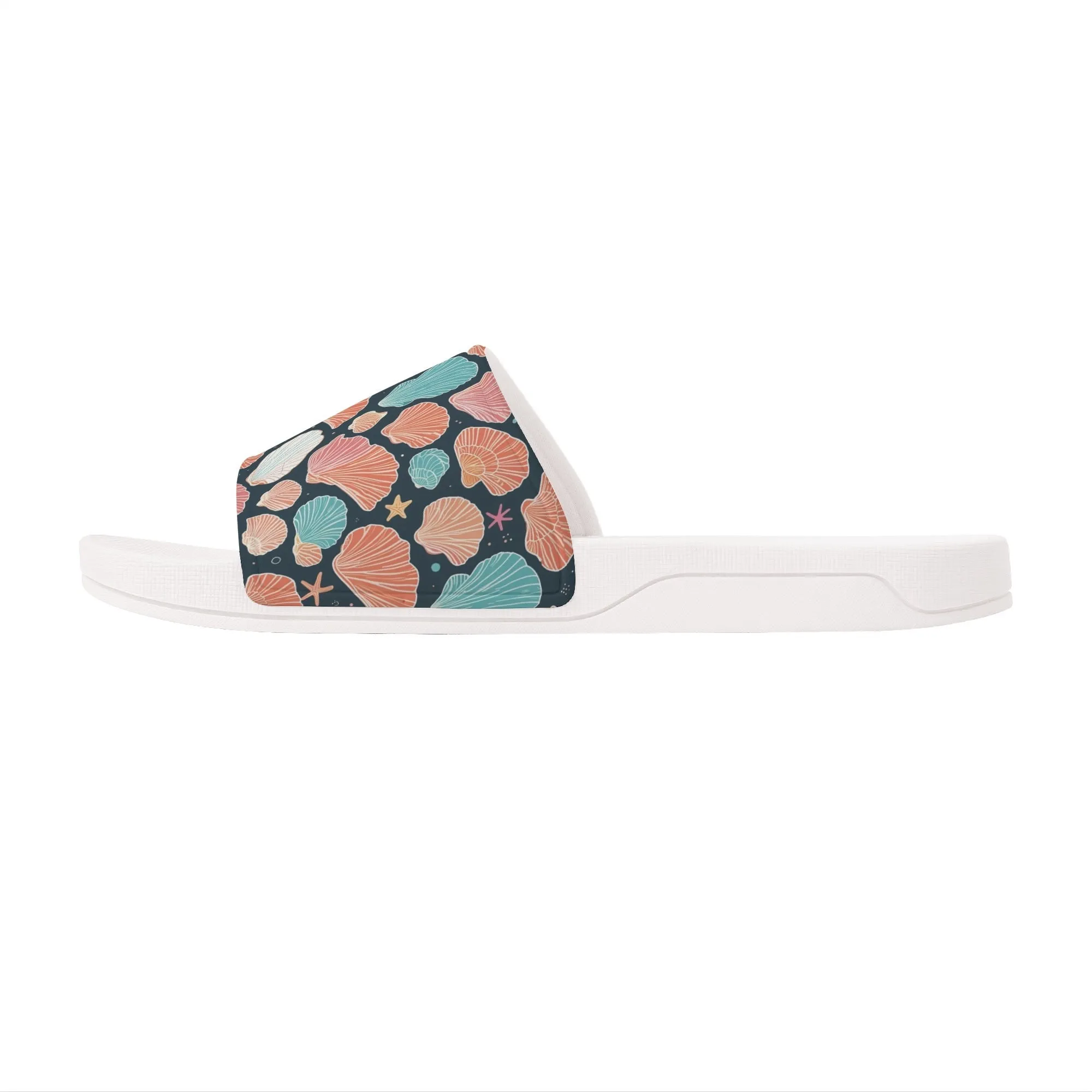 Seashells and Stars Womens Slide Sandals