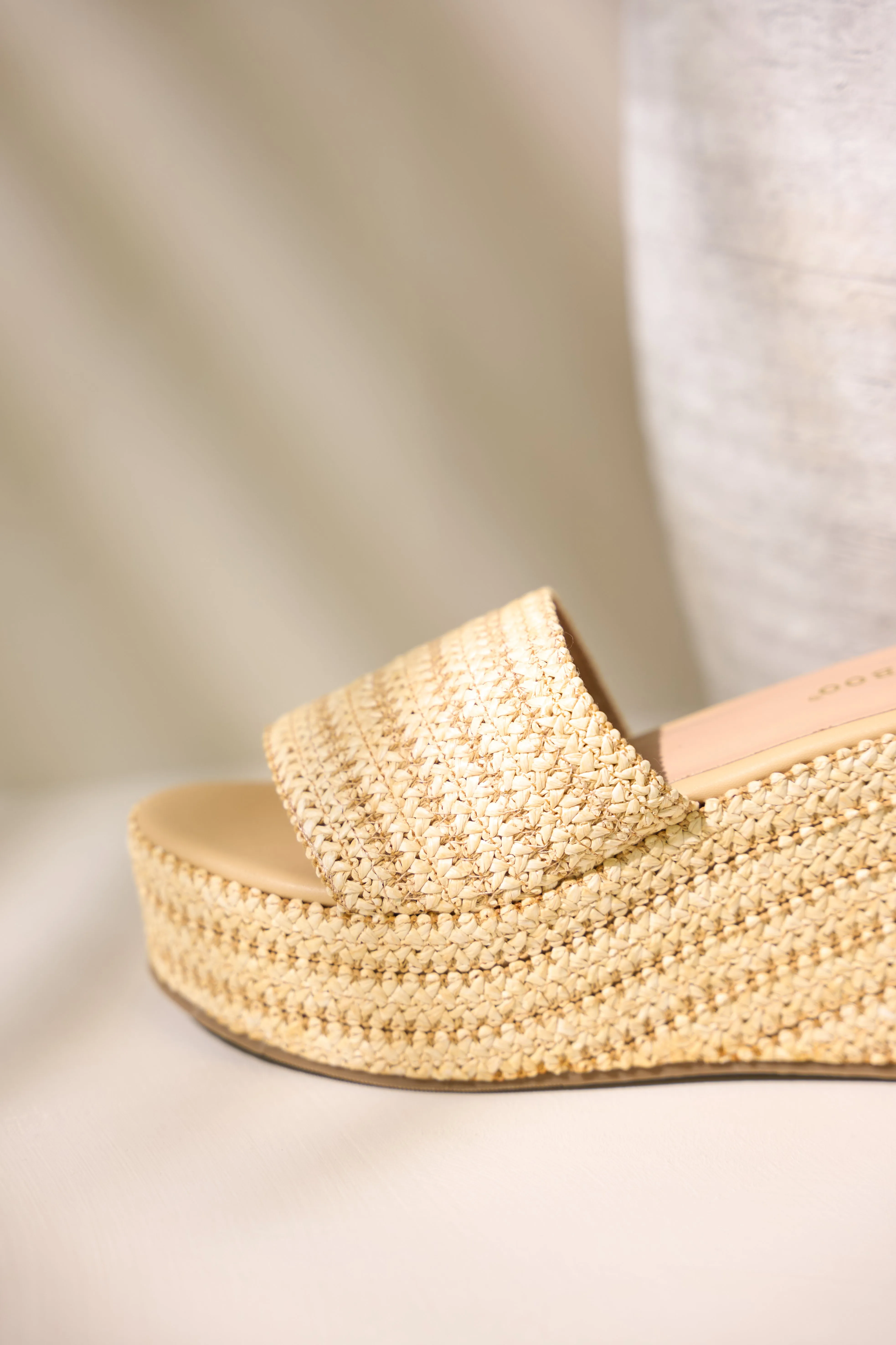 Shoreline Chic Natural Espadrille Platform Sandals