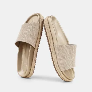 Shu Shop Crisanta Gold Woven Sandals