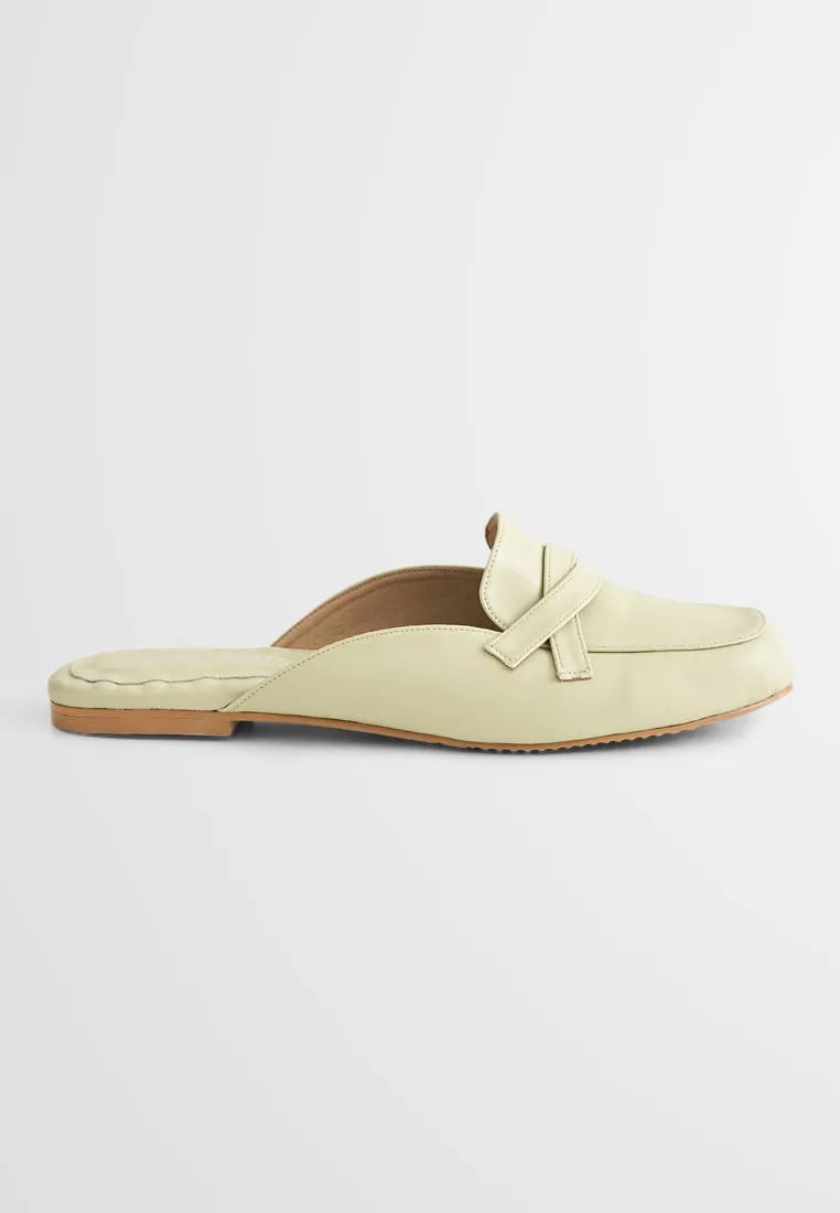 Sylvia Cute Slip On Loafers - Light Green