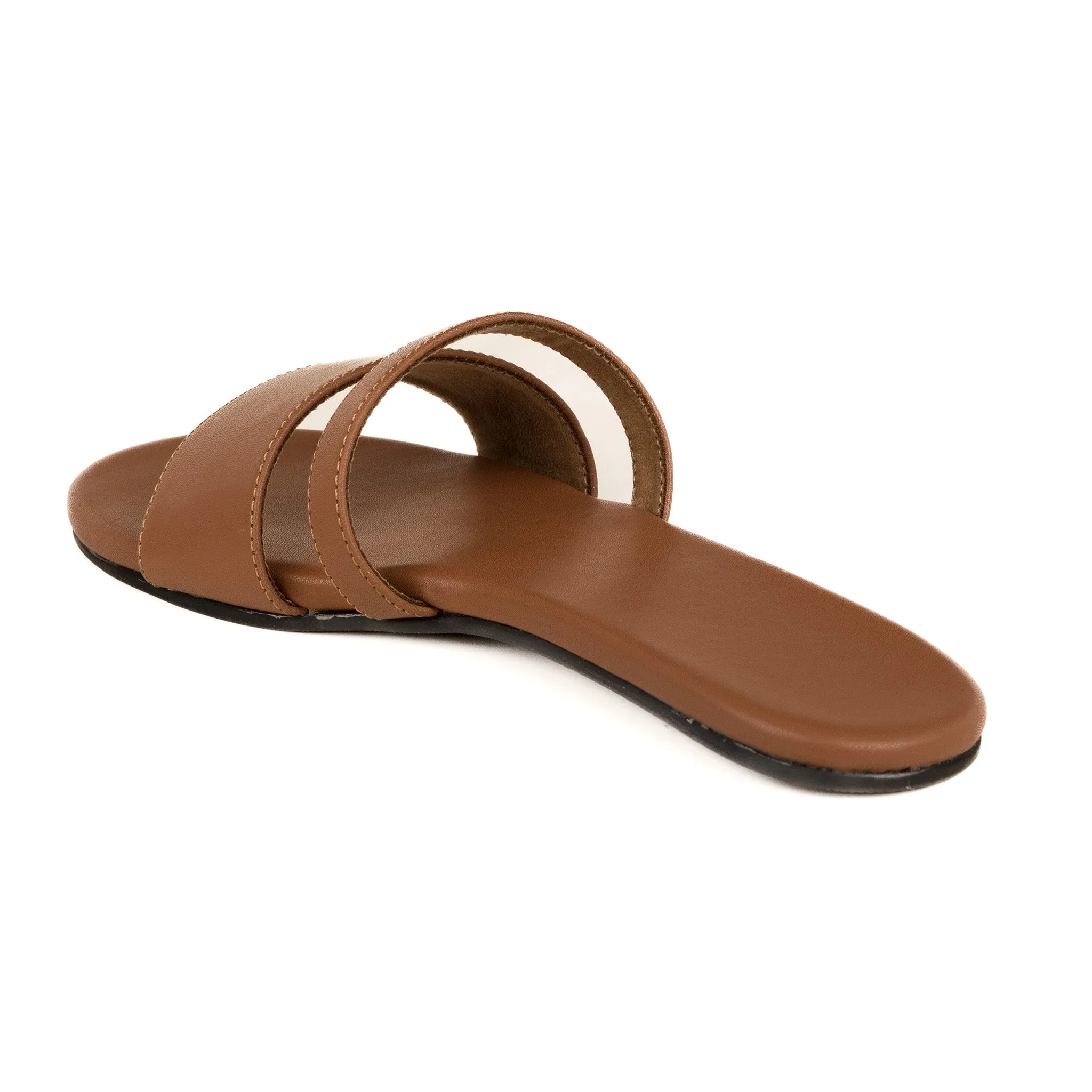 Tev Cloak Vegan Leather Tan Women Slides Thrift Edit