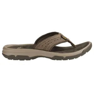 Teva Voya Walnut Leather Mens Flip Flops