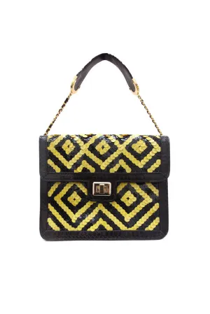 THE BEANO SEQUIN SATCHEL BRIGHT YELLOW