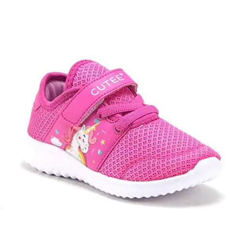 Toddler Little Girls Unicorn Faux Lace Easy On School Sports Shoes Sneakers