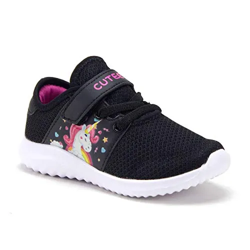 Toddler Little Girls Unicorn Faux Lace Easy On School Sports Shoes Sneakers