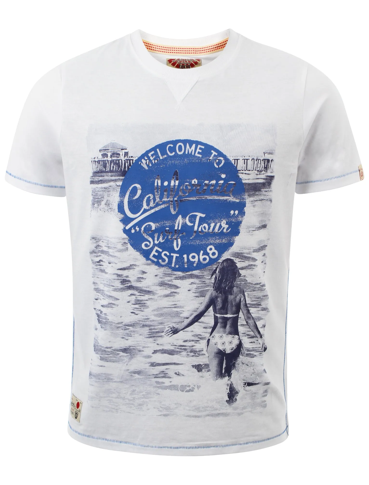 Tokyo Laundry Venice Bay Crew Neck T-shirt in Optic White