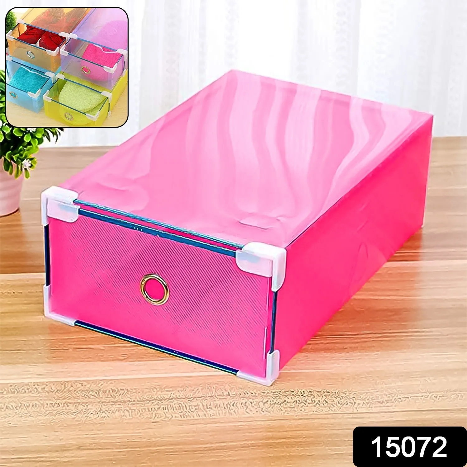 Transparent Drawer Style Shoe Storage Box (1 Pc)