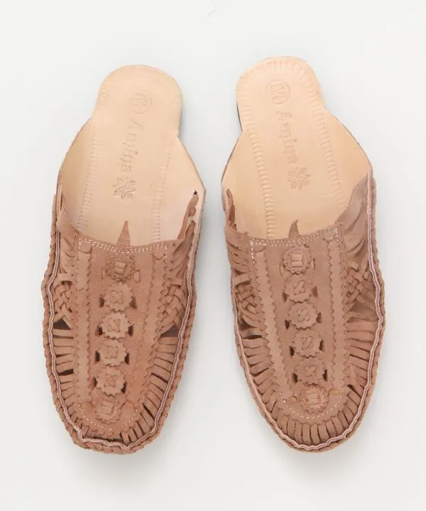 Woven Leather Flat Sandals - M